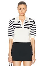 Givenchy Polo Top in White & Navy, view 1, click to view large image.