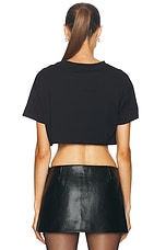 Givenchy Cropped Short Sleeve T-shirt in Black & Silvery, view 3, click to view large image.