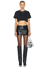 Givenchy Cropped Short Sleeve T-shirt in Black & Silvery, view 4, click to view large image.