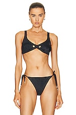 Givenchy Crossed Bikini Top in Black & Grey, view 1, click to view large image.