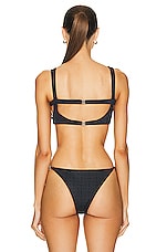 Givenchy Crossed Bikini Top in Black & Grey, view 3, click to view large image.