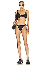 Givenchy Crossed Bikini Top in Black & Grey, view 4, click to view large image.
