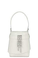 Givenchy Micro Shark Lock Bucket Bag in Ivory, view 3, click to view large image.