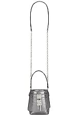 Givenchy Micro Shark Lock Bucket Bag in Silvery Grey, view 1, click to view large image.