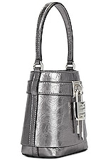 Givenchy Micro Shark Lock Bucket Bag in Silvery Grey, view 5, click to view large image.