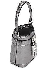 Givenchy Micro Shark Lock Bucket Bag in Silvery Grey, view 6, click to view large image.