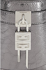 Givenchy Micro Shark Lock Bucket Bag in Silvery Grey, view 8, click to view large image.