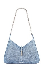Givenchy Small Cut Out Zipped Bag in Medium Blue, view 1, click to view large image.