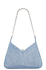 Givenchy Small Cut Out Zipped Bag in Medium Blue, view 3, click to view large image.