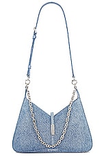 Givenchy Small Cut Out Zipped Bag in Medium Blue, view 6, click to view large image.