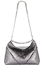 Givenchy Medium Voyou Chain Bag in Silvery Grey, view 6, click to view large image.