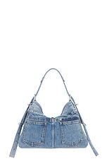 Givenchy Medium Voyou Boyfriend Bag in Medium Blue, view 3, click to view large image.