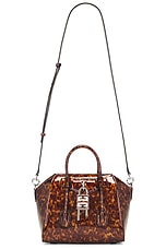 Givenchy Mini Antigona Lock Bag in Black & Brown, view 1, click to view large image.
