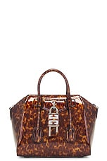 Givenchy Mini Antigona Lock Bag in Black & Brown, view 2, click to view large image.