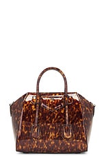 Givenchy Mini Antigona Lock Bag in Black & Brown, view 3, click to view large image.