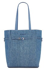 Givenchy Small Voyou North South Tote Bag in Medium Blue, view 1, click to view large image.