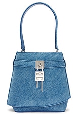Givenchy Shark Lock Bucket Bag in Medium Blue, view 3, click to view large image.