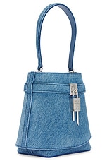 Givenchy Shark Lock Bucket Bag in Medium Blue, view 5, click to view large image.