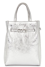 Givenchy Mini Voyou North South Tote Bag in Light Silvery, view 3, click to view large image.