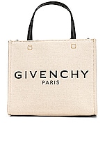 Givenchy Mini G Tote Shopping Bag in Beige & Black, view 1, click to view large image.