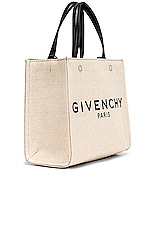 Givenchy Mini G Tote Shopping Bag in Beige & Black, view 4, click to view large image.