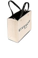 Givenchy Mini G Tote Shopping Bag in Beige & Black, view 5, click to view large image.