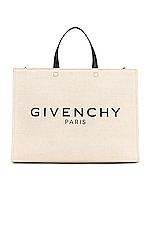 Givenchy Medium G Tote Shopping Bag in Beige & Black, view 1, click to view large image.