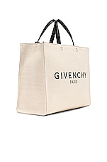 Givenchy Medium G Tote Shopping Bag in Beige & Black, view 4, click to view large image.