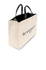 Givenchy Medium G Tote Shopping Bag in Beige & Black, view 5, click to view large image.