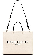 Givenchy Medium G Tote Shopping Bag in Beige & Black, view 6, click to view large image.