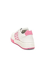 Givenchy G4 Low Top Sneaker in White & Pink, view 3, click to view large image.