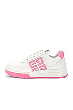 Givenchy G4 Low Top Sneaker in White & Pink, view 5, click to view large image.