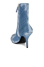 Givenchy G Woven Heel 90 Ankle Boot in Medium Blue, view 3, click to view large image.