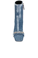 Givenchy G Woven Heel 90 Ankle Boot in Medium Blue, view 4, click to view large image.