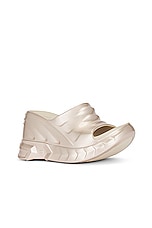 Givenchy Marshmallow Slider Wedge Sandal in Dusty Gold, view 2, click to view large image.