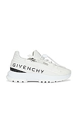 Givenchy Spectre Zip Runner Sneaker in White & Black, view 1, click to view large image.