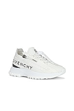 Givenchy Spectre Zip Runner Sneaker in White & Black, view 2, click to view large image.