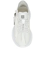 Givenchy Spectre Zip Runner Sneaker in White & Black, view 4, click to view large image.