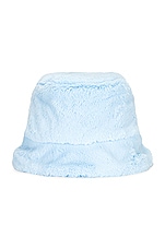 Gladys Tamez Millinery Faux Fur Bucket Hat in Light Blue, view 1, click to view large image.