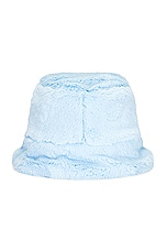 Gladys Tamez Millinery Faux Fur Bucket Hat in Light Blue, view 2, click to view large image.