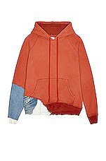 Greg Lauren Fragment Hoodie in Red & Denim | FWRD