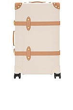 Globe-Trotter Safari 4 Wheel Check in Luggage 67x41x27cm in Ivory & Natural, view 2, click to view large image.