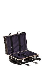 Globe-Trotter 4 Wheel Carry On Luggage 40x55x21cm in Black & Black Chrome, view 4, click to view large image.