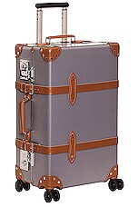 Globe-Trotter 4 Wheel Medium Check in Case 67x41x27cm in Grey & Caramel, view 1, click to view large image.