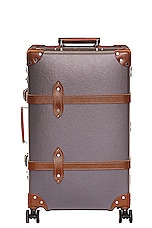 Globe-Trotter 4 Wheel Medium Check in Case 67x41x27cm in Grey & Caramel, view 2, click to view large image.