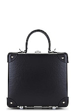 Globe-Trotter The London Square Bag 20x20x11cm in Black & Black, view 3, click to view large image.
