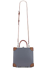 Globe-Trotter The London Square Bag 20x20x11cm in Grey & Caramel, view 1, click to view large image.