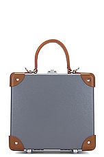 Globe-Trotter The London Square Bag 20x20x11cm in Grey & Caramel, view 3, click to view large image.