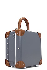 Globe-Trotter The London Square Bag 20x20x11cm in Grey & Caramel, view 4, click to view large image.