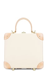Globe-Trotter Safari The London Square Bag 20x20x11cm in Ivory & Natural, view 3, click to view large image.